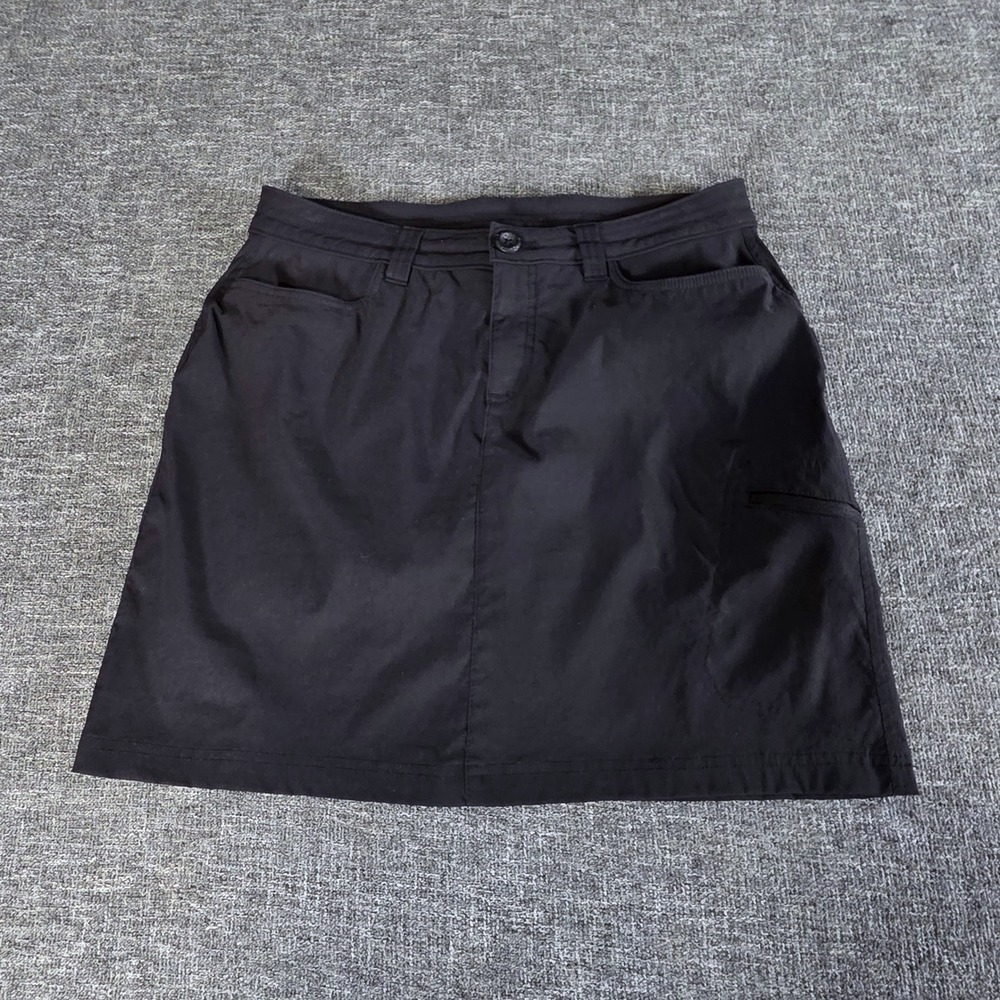 Eddie Bauer Womens 6 Black Stretch Outdoor Hiking Travel Cargo Pocket Skirt